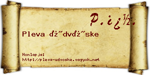 Pleva Üdvöske névjegykártya